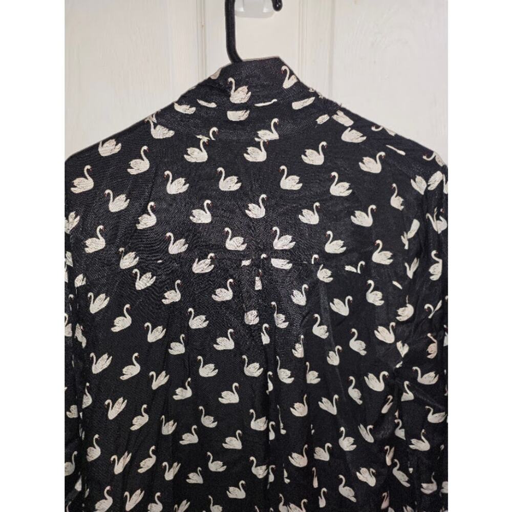 Anthropologie Maeve The Caroline Tie Neck Mini Dress Swan NWT Size L Whimsy - Picture 6 of 9